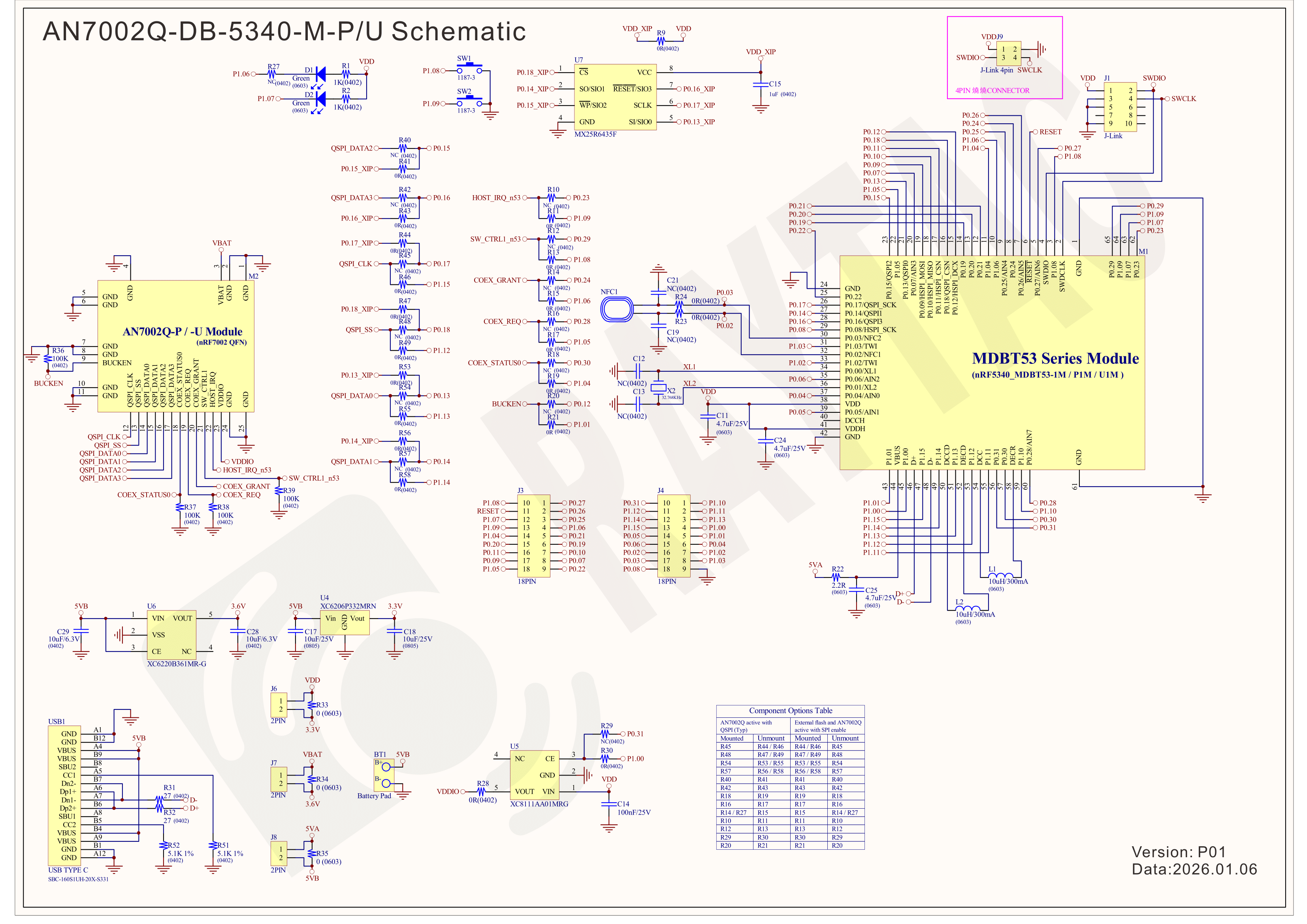 Raytac Wifi+BLE EVK AN7002Q-DB-5340-M-P Schematic Raytac Wifi+BLE EVK AN7002Q-DB-5340-M-P Schematic